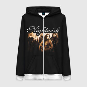 Женская толстовка 3D на молнии с принтом Nightwish в городе Новоалтайск, 100% полиэстер | длина до линии бедра, манжеты и пояс оформлены мягкой тканевой резинкой, двухслойный капюшон со шнурком для регулировки, спереди молния, по бокам два кармана | metal | nightwish | symphonic metal | tarja | tarja turunen | turunen | метал | найтвиш | симфоник метал | тарья | турунен