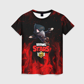 Женская футболка 3D с принтом BRAWL STARS CROW | БРАВЛ СТАРС  в городе Новоалтайск, 100% полиэфир ( синтетическое хлопкоподобное полотно) | прямой крой, круглый вырез горловины, длина до линии бедер | brawl stars | bull | colt | crow | leon | stars | берли | бо | брок | ворон | джесси | динамайк | дэррил | кольт | леон | мортис | нита | пайпер | пенни | поко | пэм | рикошет | спайк | фрэнк | шелли | эль примо