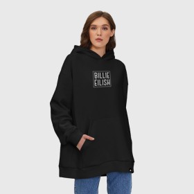 Худи SuperOversize хлопок с принтом Billie Eilish в городе Новоалтайск, 70% хлопок, 30% полиэстер, мягкий начес внутри | карман-кенгуру, эластичная резинка на манжетах и по нижней кромке, двухслойный капюшон
 | billie | billie eilish | eilish | ocean eyes | айлиш | билли | билли айлиш