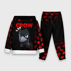 Детский костюм 3D (с толстовкой) с принтом BRAWL STARS CROW в городе Новоалтайск,  |  | Тематика изображения на принте: brawl stars | bull | colt | crow | leon | stars | берли | бо | брок | ворон | джесси | динамайк | дэррил | кольт | леон | мортис | нита | пайпер | пенни | поко | пэм | рикошет | спайк | фрэнк | шелли | эль примо