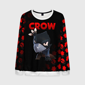 Мужской свитшот 3D с принтом BRAWL STARS CROW в городе Новоалтайск, 100% полиэстер с мягким внутренним слоем | круглый вырез горловины, мягкая резинка на манжетах и поясе, свободная посадка по фигуре | brawl stars | bull | colt | crow | leon | stars | берли | бо | брок | ворон | джесси | динамайк | дэррил | кольт | леон | мортис | нита | пайпер | пенни | поко | пэм | рикошет | спайк | фрэнк | шелли | эль примо