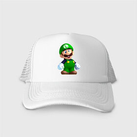 Кепка тракер с сеткой с принтом Luigi`s Mansion в городе Новоалтайск, трикотажное полотно; задняя часть — сетка | длинный козырек, универсальный размер, пластиковая застежка | game | luigis mansion | mario | nintendo | видеоигра | игра | луиджи | марио | привидение | призрак