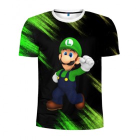 Мужская футболка 3D спортивная с принтом Luigis Mansion в городе Новоалтайск, 100% полиэстер с улучшенными характеристиками | приталенный силуэт, круглая горловина, широкие плечи, сужается к линии бедра | game | luigis mansion | mario | nintendo | видеоигра | игра | луиджи | марио | привидение | призрак