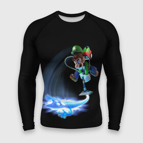 Мужской рашгард 3D с принтом Luigis Mansion в городе Новоалтайск,  |  | game | luigis mansion | mario | nintendo | видеоигра | игра | луиджи | марио | привидение | призрак