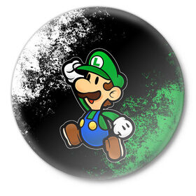 Значок с принтом Luigis Mansion в городе Новоалтайск,  металл | круглая форма, металлическая застежка в виде булавки | game | luigis mansion | mario | nintendo | видеоигра | игра | луиджи | марио | привидение | призрак