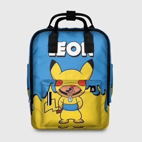 Женский рюкзак 3D с принтом Brawl Stars Leon Pikachu в городе Новоалтайск, 100% полиэстер | лямки с регулируемой длиной, сверху ручки, чтобы рюкзак нести как сумку. Основное отделение закрывается на молнию, как и внешний карман. Внутри два дополнительных кармана, один из которых закрывается на молнию. По бокам два дополнительных кармашка, куда поместится маленькая бутылочка
 | brawl stars | brawl stars crow | brawl stars crow phoenix | brawl stars leon | brawl stars leon shark | brawl stars robot spike | brawl stars spike | бравл старс