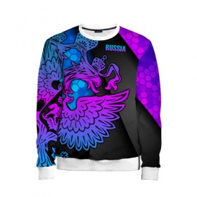 Детский свитшот 3D с принтом RUSSIA Sports Uniform в городе Новоалтайск, 100% полиэстер | свободная посадка, прямой крой, мягкая тканевая резинка на рукавах и понизу свитшота | aesthetic | collection | fashion | hybrid | original | pro | review | russia | sports | герб | орнамент | россия | рф | спорт | униформа | форма