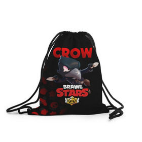 Рюкзак-мешок 3D с принтом BRAWL STARS CROW в городе Новоалтайск, 100% полиэстер | плотность ткани — 200 г/м2, размер — 35 х 45 см; лямки — толстые шнурки, застежка на шнуровке, без карманов и подкладки | brawl stars | bull | colt | crow | leon | stars | берли | бо | брок | ворон | джесси | динамайк | дэррил | кольт | леон | мортис | нита | пайпер | пенни | поко | пэм | рикошет | спайк | фрэнк | шелли | эль примо
