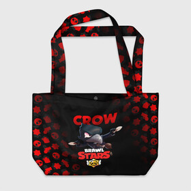 Пляжная сумка 3D с принтом BRAWL STARS CROW в городе Новоалтайск, 100% полиэстер | застегивается на металлическую кнопку; внутренний карман застегивается на молнию. Стенки укреплены специальным мягким материалом, чтобы защитить содержимое от несильных ударов
 | brawl stars | bull | colt | crow | leon | stars | берли | бо | брок | ворон | джесси | динамайк | дэррил | кольт | леон | мортис | нита | пайпер | пенни | поко | пэм | рикошет | спайк | фрэнк | шелли | эль примо