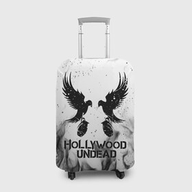 Чехол для чемодана 3D с принтом HOLLYWOOD UNDEAD в городе Новоалтайск, 86% полиэфир, 14% спандекс | двустороннее нанесение принта, прорези для ручек и колес | deuce | hollywood undead | hu | j dog | shady jeff | голливуд | голливудская нежить | даниэль мурильо | джордан террелл | джордж артур рейган | дилан альварес | мэттью сент клер | нежить