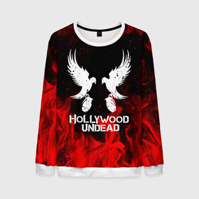 Мужской свитшот 3D с принтом HOLLYWOOD UNDEAD в городе Новоалтайск, 100% полиэстер с мягким внутренним слоем | круглый вырез горловины, мягкая резинка на манжетах и поясе, свободная посадка по фигуре | deuce | hollywood undead | hu | j dog | shady jeff | голливуд | голливудская нежить | даниэль мурильо | джордан террелл | джордж артур рейган | дилан альварес | мэттью сент клер | нежить