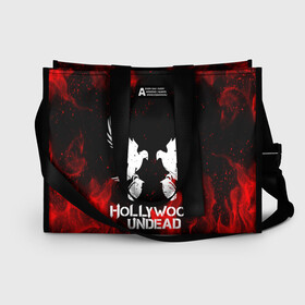 Сумка-шоппер 3D с принтом HOLLYWOOD UNDEAD в городе Новоалтайск, 100% полиэстер | застегивается на металлическую кнопку; внутренний карман застегивается на молнию. Стенки укреплены специальным мягким материалом, чтобы защитить содержимое от несильных ударов
 | deuce | hollywood undead | hu | j dog | shady jeff | голливуд | голливудская нежить | даниэль мурильо | джордан террелл | джордж артур рейган | дилан альварес | мэттью сент клер | нежить