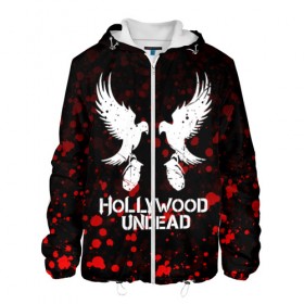 Мужская куртка 3D с принтом HOLLYWOOD UNDEAD в городе Новоалтайск, ткань верха — 100% полиэстер, подклад — флис | прямой крой, подол и капюшон оформлены резинкой с фиксаторами, два кармана без застежек по бокам, один большой потайной карман на груди. Карман на груди застегивается на липучку | deuce | hollywood undead | hu | j dog | shady jeff | голливуд | голливудская нежить | даниэль мурильо | джордан террелл | джордж артур рейган | дилан альварес | мэттью сент клер | нежить