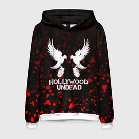 Мужская толстовка 3D с принтом HOLLYWOOD UNDEAD в городе Новоалтайск, 100% полиэстер | двухслойный капюшон со шнурком для регулировки, мягкие манжеты на рукавах и по низу толстовки, спереди карман-кенгуру с мягким внутренним слоем. | deuce | hollywood undead | hu | j dog | shady jeff | голливуд | голливудская нежить | даниэль мурильо | джордан террелл | джордж артур рейган | дилан альварес | мэттью сент клер | нежить
