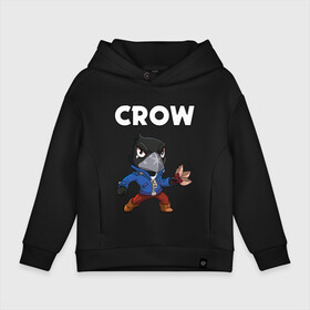 Детское худи Oversize хлопок с принтом BRAWL STARS CROW в городе Новоалтайск, френч-терри — 70% хлопок, 30% полиэстер. Мягкий теплый начес внутри —100% хлопок | боковые карманы, эластичные манжеты и нижняя кромка, капюшон на магнитной кнопке | brawl stars | bull | colt | crow | leon | stars | берли | бо | брок | ворон | джесси | динамайк | дэррил | кольт | леон | мортис | нита | пайпер | пенни | поко | пэм | рикошет | спайк | фрэнк | шелли | эль примо