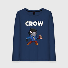 Женский лонгслив хлопок с принтом BRAWL STARS CROW в городе Новоалтайск, 100% хлопок |  | brawl stars | bull | colt | crow | leon | stars | берли | бо | брок | ворон | джесси | динамайк | дэррил | кольт | леон | мортис | нита | пайпер | пенни | поко | пэм | рикошет | спайк | фрэнк | шелли | эль примо