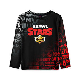 Детский лонгслив 3D с принтом BRAWL STARS в городе Новоалтайск, 100% полиэстер | длинные рукава, круглый вырез горловины, полуприлегающий силуэт
 | brawl stars | bull | colt | crow | leon | stars | берли | бо | брок | ворон | джесси | динамайк | дэррил | кольт | леон | мортис | нита | пайпер | пенни | поко | пэм | рикошет | спайк | фрэнк | шелли | эль примо