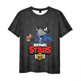 Мужская футболка 3D с принтом BRAWL STARS CROW в городе Новоалтайск, 100% полиэфир | прямой крой, круглый вырез горловины, длина до линии бедер | brawl stars | bull | colt | crow | leon | stars | берли | бо | брок | ворон | джесси | динамайк | дэррил | кольт | леон | мортис | нита | пайпер | пенни | поко | пэм | рикошет | спайк | фрэнк | шелли | эль примо