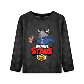 Детский лонгслив 3D с принтом BRAWL STARS CROW в городе Новоалтайск, 100% полиэстер | длинные рукава, круглый вырез горловины, полуприлегающий силуэт
 | brawl stars | bull | colt | crow | leon | stars | берли | бо | брок | ворон | джесси | динамайк | дэррил | кольт | леон | мортис | нита | пайпер | пенни | поко | пэм | рикошет | спайк | фрэнк | шелли | эль примо