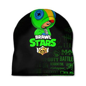Шапка 3D с принтом BRAWL STARS LEON в городе Новоалтайск, 100% полиэстер | универсальный размер, печать по всей поверхности изделия | brawl stars | bull | colt | crow | leon | stars | берли | бо | брок | ворон | джесси | динамайк | дэррил | кольт | леон | мортис | нита | пайпер | пенни | поко | пэм | рикошет | спайк | фрэнк | шелли | эль примо