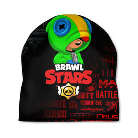 Шапка 3D с принтом BRAWL STARS LEON в городе Новоалтайск, 100% полиэстер | универсальный размер, печать по всей поверхности изделия | brawl stars | bull | colt | crow | leon | stars | берли | бо | брок | ворон | джесси | динамайк | дэррил | кольт | леон | мортис | нита | пайпер | пенни | поко | пэм | рикошет | спайк | фрэнк | шелли | эль примо