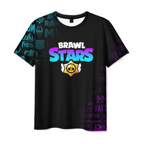 Мужская футболка 3D с принтом BRAWL STARS в городе Новоалтайск, 100% полиэфир | прямой крой, круглый вырез горловины, длина до линии бедер | brawl stars | bull | colt | crow | leon | stars | берли | бо | брок | ворон | джесси | динамайк | дэррил | кольт | леон | мортис | нита | пайпер | пенни | поко | пэм | рикошет | спайк | фрэнк | шелли | эль примо