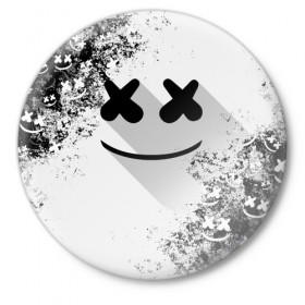 Значок с принтом Marshmello в городе Новоалтайск,  металл | круглая форма, металлическая застежка в виде булавки | Тематика изображения на принте: dj | marshmello | usa | америка | клубная музыка | мармело | маршмелло | маршмеллоу | музыка | музыкант