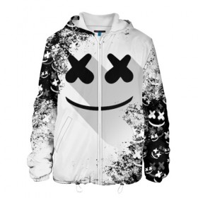 Мужская куртка 3D с принтом Marshmello в городе Новоалтайск, ткань верха — 100% полиэстер, подклад — флис | прямой крой, подол и капюшон оформлены резинкой с фиксаторами, два кармана без застежек по бокам, один большой потайной карман на груди. Карман на груди застегивается на липучку | Тематика изображения на принте: dj | marshmello | usa | америка | клубная музыка | мармело | маршмелло | маршмеллоу | музыка | музыкант