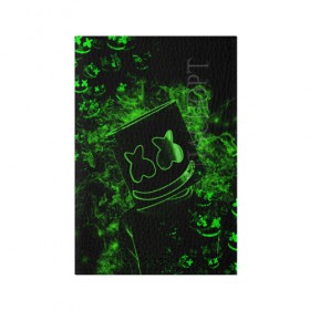 Обложка для паспорта матовая кожа с принтом Marshmello в городе Новоалтайск, натуральная матовая кожа | размер 19,3 х 13,7 см; прозрачные пластиковые крепления | Тематика изображения на принте: dj | marshmello | usa | америка | клубная музыка | мармело | маршмелло | маршмеллоу | музыка | музыкант