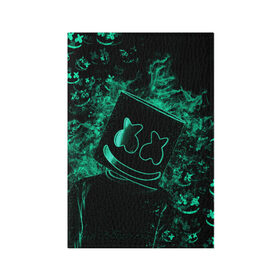 Обложка для паспорта матовая кожа с принтом Marshmello в городе Новоалтайск, натуральная матовая кожа | размер 19,3 х 13,7 см; прозрачные пластиковые крепления | Тематика изображения на принте: dj | marshmello | usa | америка | клубная музыка | мармело | маршмелло | маршмеллоу | музыка | музыкант