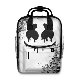 Женский рюкзак 3D с принтом Marshmello в городе Новоалтайск, 100% полиэстер | лямки с регулируемой длиной, сверху ручки, чтобы рюкзак нести как сумку. Основное отделение закрывается на молнию, как и внешний карман. Внутри два дополнительных кармана, один из которых закрывается на молнию. По бокам два дополнительных кармашка, куда поместится маленькая бутылочка
 | dj | marshmello | usa | америка | клубная музыка | мармело | маршмелло | маршмеллоу | музыка | музыкант