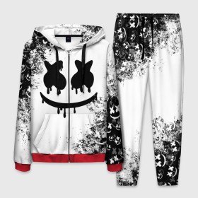 Мужской костюм 3D с принтом Marshmello в городе Новоалтайск, 100% полиэстер | Манжеты и пояс оформлены тканевой резинкой, двухслойный капюшон со шнурком для регулировки, карманы спереди | dj | marshmello | usa | америка | клубная музыка | мармело | маршмелло | маршмеллоу | музыка | музыкант