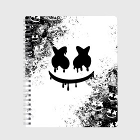 Тетрадь с принтом Marshmello в городе Новоалтайск, 100% бумага | 48 листов, плотность листов — 60 г/м2, плотность картонной обложки — 250 г/м2. Листы скреплены сбоку удобной пружинной спиралью. Уголки страниц и обложки скругленные. Цвет линий — светло-серый
 | Тематика изображения на принте: dj | marshmello | usa | америка | клубная музыка | мармело | маршмелло | маршмеллоу | музыка | музыкант