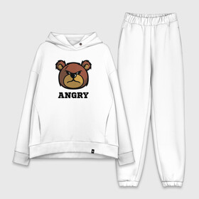 Женский костюм хлопок Oversize с принтом Злой мишка ANGRY TEDDY в городе Новоалтайск,  |  | дикий | злой | мишка | стиль | тедди