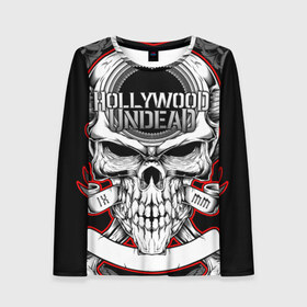 Женский лонгслив 3D с принтом Hollywood Undead в городе Новоалтайск, 100% полиэстер | длинные рукава, круглый вырез горловины, полуприлегающий силуэт | been | bloody nose | california | hell | lyrics | music | octone | official | psalms | records | rock | song | to | vevo | video | кранккор | метал | рэп рок | электроник