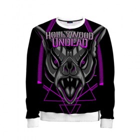Детский свитшот 3D с принтом Hollywood Undead в городе Новоалтайск, 100% полиэстер | свободная посадка, прямой крой, мягкая тканевая резинка на рукавах и понизу свитшота | been | bloody nose | california | hell | lyrics | music | octone | official | psalms | records | rock | song | to | vevo | video | кранккор | метал | рэп рок | электроник