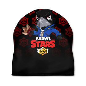 Шапка 3D с принтом BRAWL STARS CROW в городе Новоалтайск, 100% полиэстер | универсальный размер, печать по всей поверхности изделия | brawl stars | bull | colt | crow | leon | stars | берли | ворон | динамайк | дэррил | кольт | леон | мортис | нита | пайпер | пенни | поко | пэм | рикошет | спайк | фрэнк | шелли | эль примо