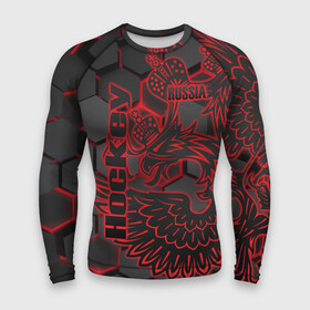 Мужской рашгард 3D с принтом Хоккей в городе Новоалтайск,  |  | aesthetic | fashion | hero | hits | hockey | hybrid | ice | iihf worlds | league | nhl | pro | review | russia | sports | top | герб | орнамент | россия | рф | спорт | униформа | форма | хоккей