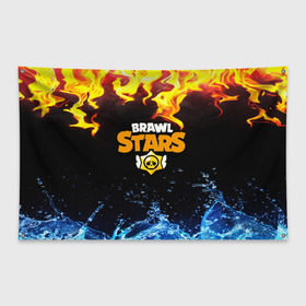 Флаг-баннер с принтом BRAWL STARS в городе Новоалтайск, 100% полиэстер | размер 67 х 109 см, плотность ткани — 95 г/м2; по краям флага есть четыре люверса для крепления | android | brawl stars | games | mobile | stars | игры | мобильные игры
