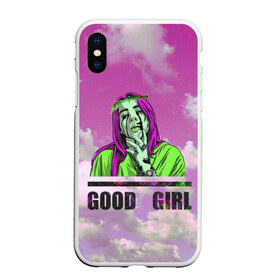 Чехол для iPhone XS Max матовый с принтом GOOD GIRL в городе Новоалтайск, Силикон | Область печати: задняя сторона чехла, без боковых панелей | bad guy | billi | billie | billie eilish | billy | eilish | pink | retrowave | vaporwave | vhs | айлиш | беляш | били | били айлиш | билли айлиш | биляш | вхс | певица | розовый