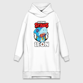 Платье-худи хлопок с принтом BRAWL STARS LEON SHARK в городе Новоалтайск,  |  | brawl stars | bull | colt | crow | leon | leon shark | shark | stars | акула | берли | ворон | динамайк | кольт | леон | леон акула | нита | спайк | шелли | эль примо