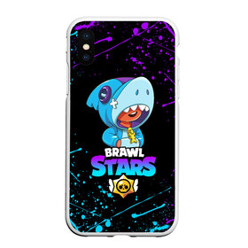 Чехол для iPhone XS Max матовый с принтом BRAWL STARS LEON SHARK в городе Новоалтайск, Силикон | Область печати: задняя сторона чехла, без боковых панелей | brawl stars | bull | colt | crow | leon | leon shark | shark | stars | акула | берли | ворон | динамайк | кольт | леон | леон акула | нита | спайк | шелли | эль примо