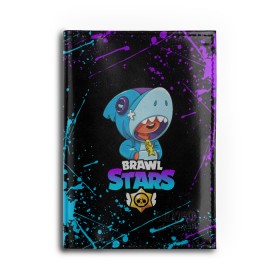 Обложка для автодокументов с принтом BRAWL STARS LEON SHARK в городе Новоалтайск, натуральная кожа |  размер 19,9*13 см; внутри 4 больших “конверта” для документов и один маленький отдел — туда идеально встанут права | brawl stars | bull | colt | crow | leon | leon shark | shark | stars | акула | берли | ворон | динамайк | кольт | леон | леон акула | нита | спайк | шелли | эль примо