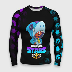 Мужской рашгард 3D с принтом BRAWL STARS LEON SHARK в городе Новоалтайск,  |  | brawl stars | bull | colt | crow | leon | leon shark | shark | stars | акула | берли | ворон | динамайк | кольт | леон | леон акула | нита | спайк | шелли | эль примо