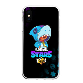 Чехол для iPhone XS Max матовый с принтом BRAWL STARS LEON SHARK в городе Новоалтайск, Силикон | Область печати: задняя сторона чехла, без боковых панелей | brawl stars | bull | colt | crow | leon | leon shark | shark | stars | акула | берли | ворон | динамайк | кольт | леон | леон акула | нита | спайк | шелли | эль примо