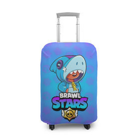 Чехол для чемодана 3D с принтом BRAWL STARS LEON SHARK в городе Новоалтайск, 86% полиэфир, 14% спандекс | двустороннее нанесение принта, прорези для ручек и колес | brawl stars | bull | colt | crow | leon | leon shark | shark | stars | акула | берли | ворон | динамайк | кольт | леон | леон акула | нита | спайк | шелли | эль примо