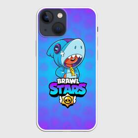 Чехол для iPhone 13 mini с принтом BRAWL STARS LEON SHARK в городе Новоалтайск,  |  | brawl stars | bull | colt | crow | leon | leon shark | shark | stars | акула | берли | ворон | динамайк | кольт | леон | леон акула | нита | спайк | шелли | эль примо