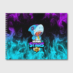 Альбом для рисования с принтом BRAWL STARS LEON SHARK в городе Новоалтайск, 100% бумага
 | матовая бумага, плотность 200 мг. | Тематика изображения на принте: brawl stars | bull | colt | crow | leon | leon shark | shark | stars | акула | берли | ворон | динамайк | кольт | леон | леон акула | нита | спайк | шелли | эль примо