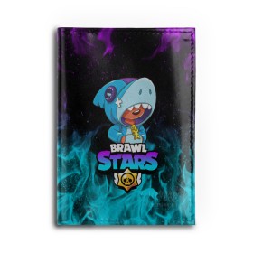 Обложка для автодокументов с принтом BRAWL STARS LEON SHARK в городе Новоалтайск, натуральная кожа |  размер 19,9*13 см; внутри 4 больших “конверта” для документов и один маленький отдел — туда идеально встанут права | brawl stars | bull | colt | crow | leon | leon shark | shark | stars | акула | берли | ворон | динамайк | кольт | леон | леон акула | нита | спайк | шелли | эль примо