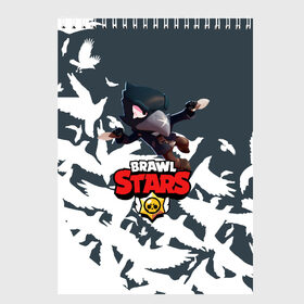 Скетчбук с принтом BRAWL STARS CROW в городе Новоалтайск, 100% бумага
 | 48 листов, плотность листов — 100 г/м2, плотность картонной обложки — 250 г/м2. Листы скреплены сверху удобной пружинной спиралью | brawl stars | bull | colt | crow | leon | leon shark | shark | stars | акула | берли | ворон | динамайк | кольт | леон | леон акула | нита | спайк | шелли | эль примо